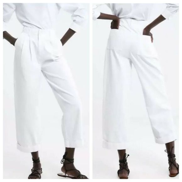 Nwt Zara Premium Magnum Pants Natural 